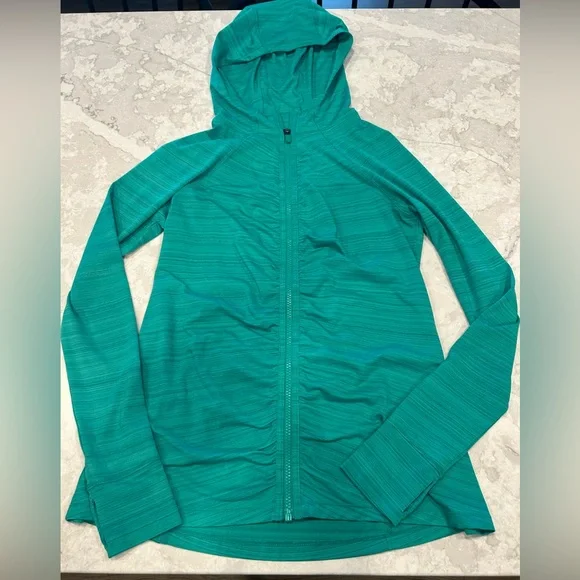Athleta Green Pacifica Pleated Zip Jacket - Picture 1 of 4